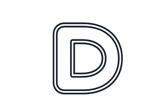 Custom SVG bubble letter D style