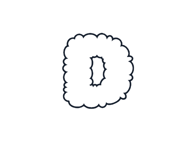 Classic bubble letter D style